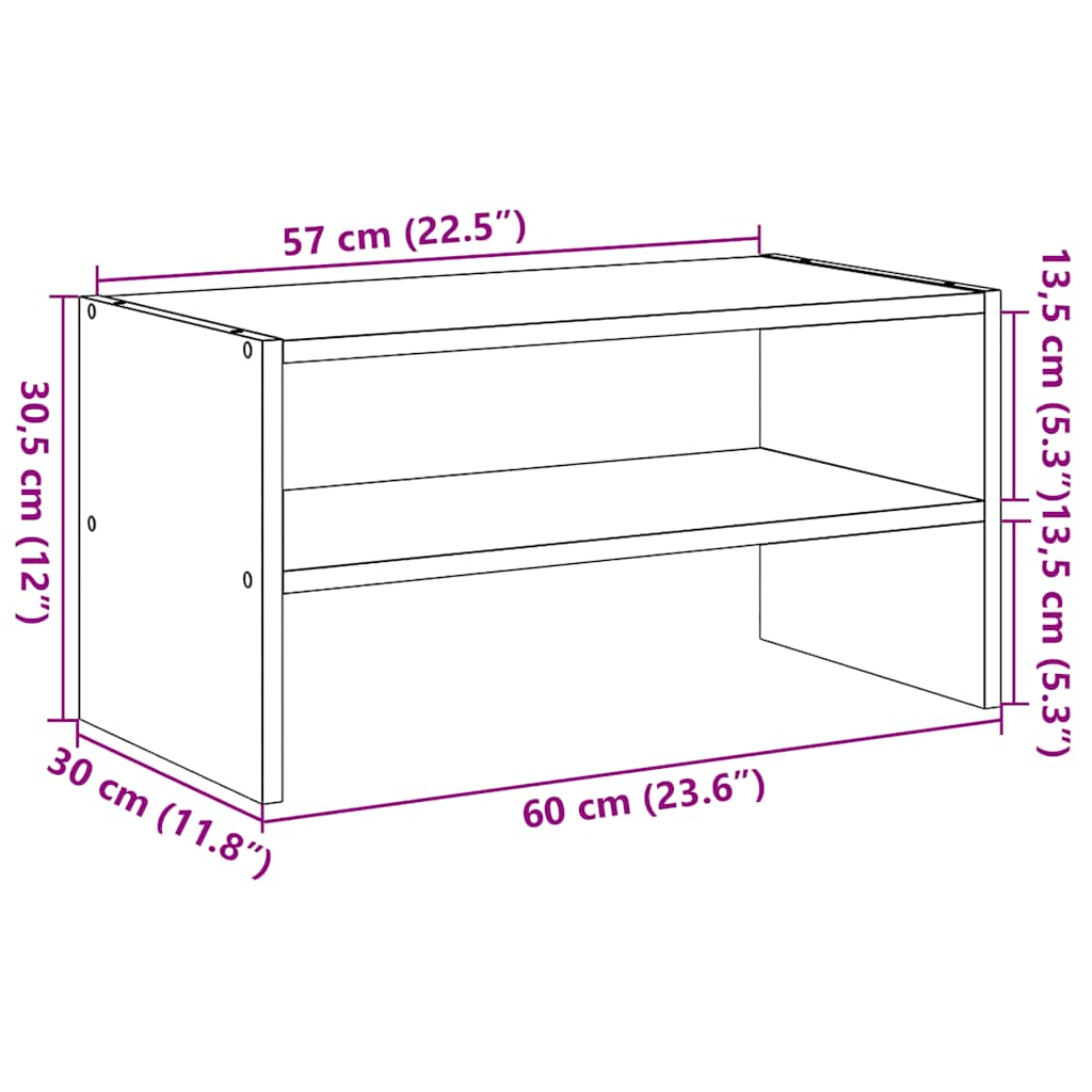 vidaXL Zapatero apilable blanco 60x30x30,5 cm