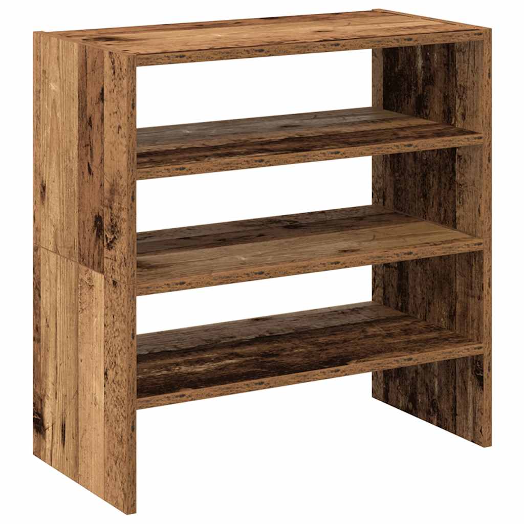 vidaXL Zapateros 2 uds apilables madera vieja 60x30x30,5 cm