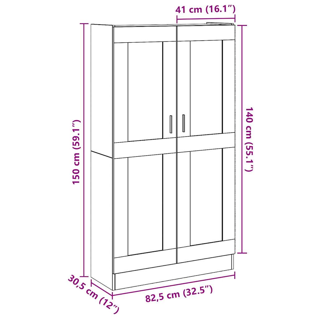 vidaXL Aparador madera ingeniería madera envejecida 82,5x30,5x150 cm