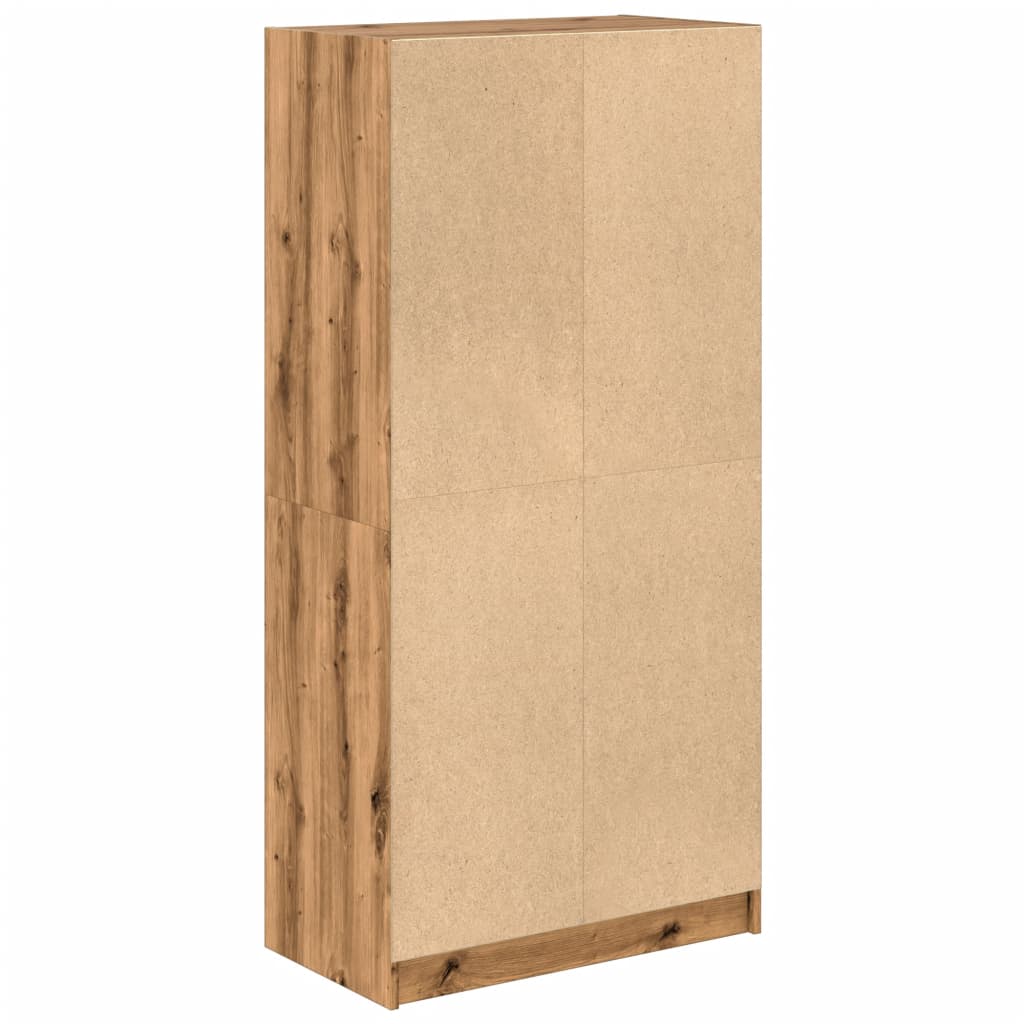 vidaXL Aparador alto con puertas madera roble artisian 68x37x142 cm