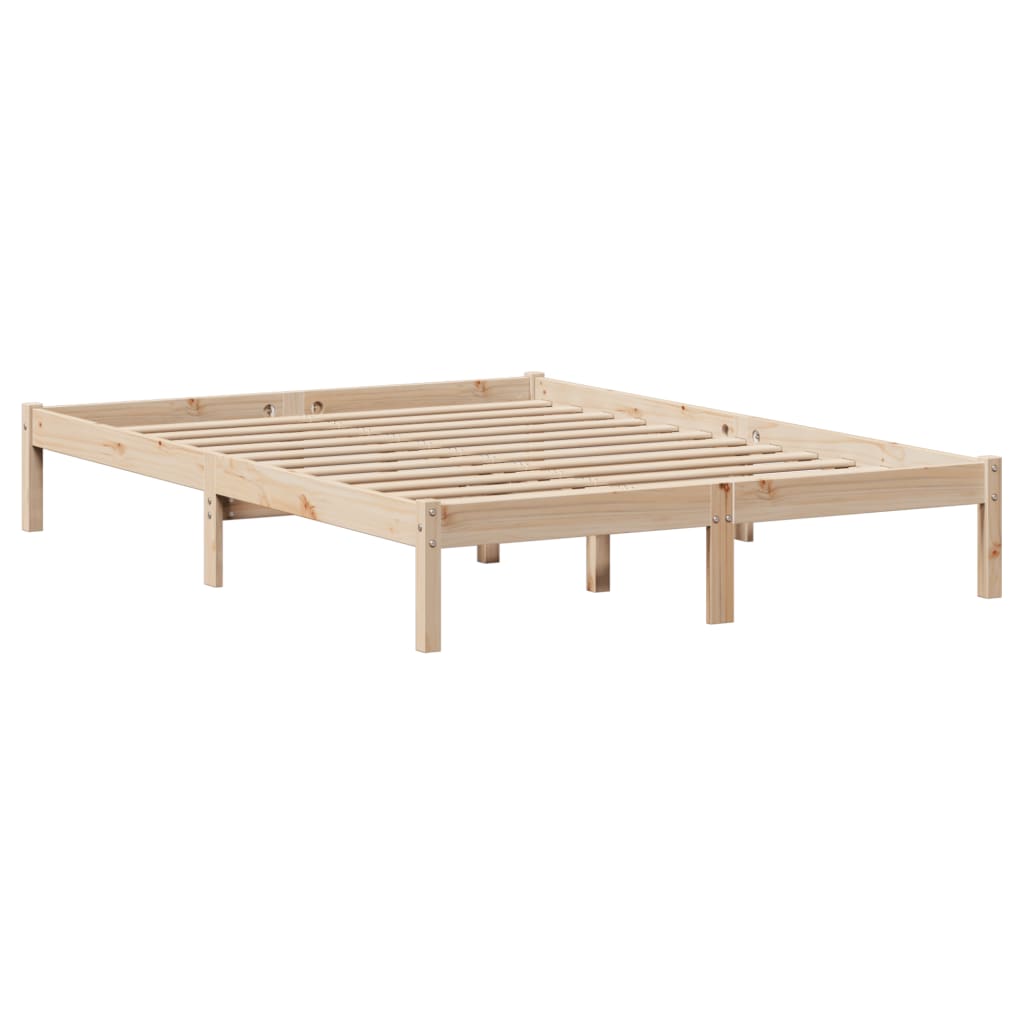 vidaXL Cama con estantería sin colchón madera maciza de pino 150x200cm