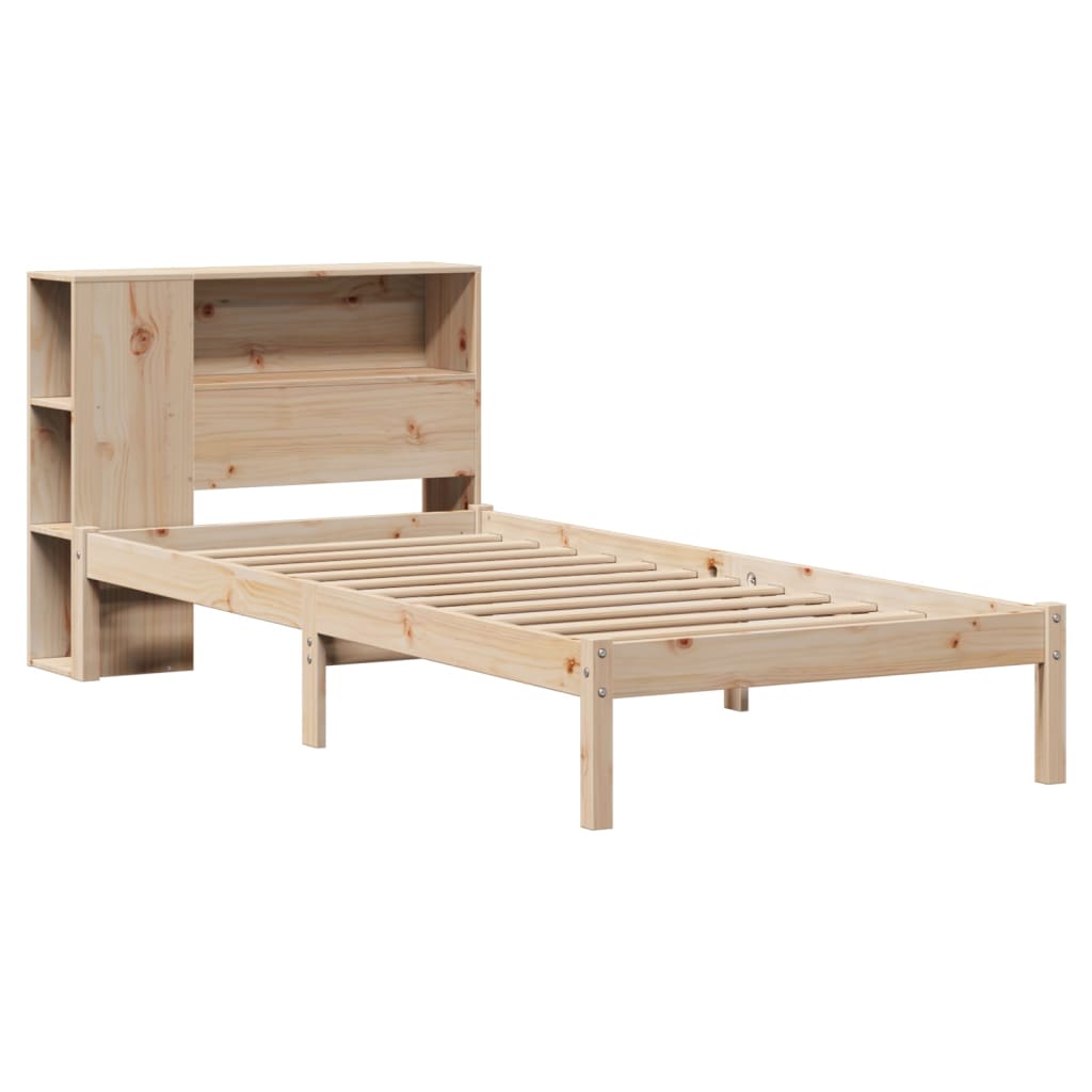 vidaXL Cama con estantería sin colchón madera maciza de pino 100x200cm