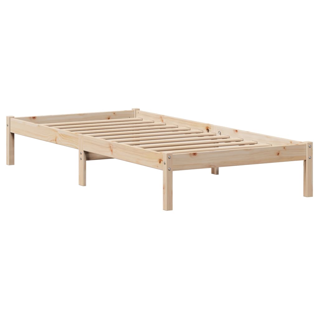 vidaXL Cama con estantería sin colchón madera maciza de pino 100x200cm