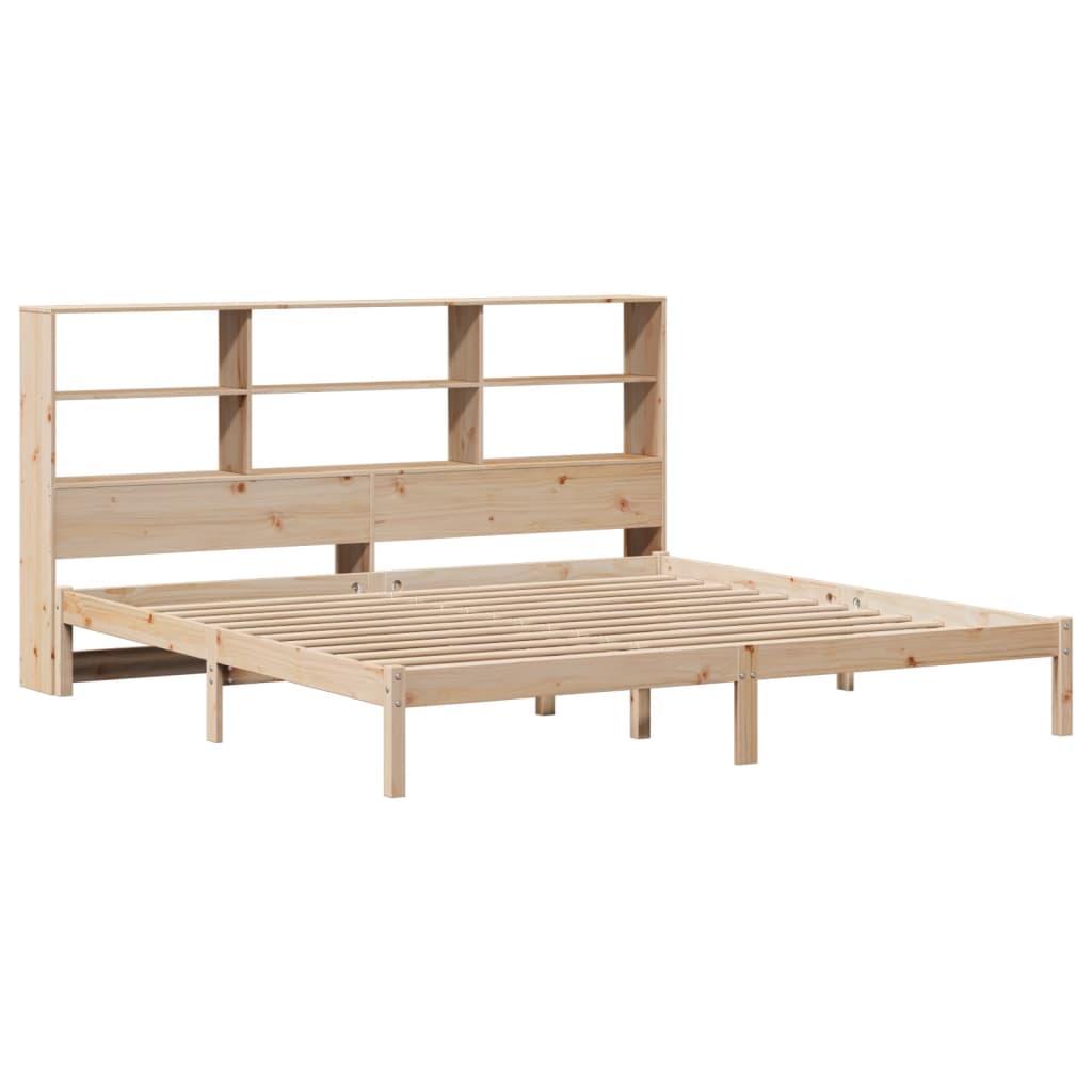 vidaXL Cama con estantería sin colchón madera maciza de pino 180x200cm