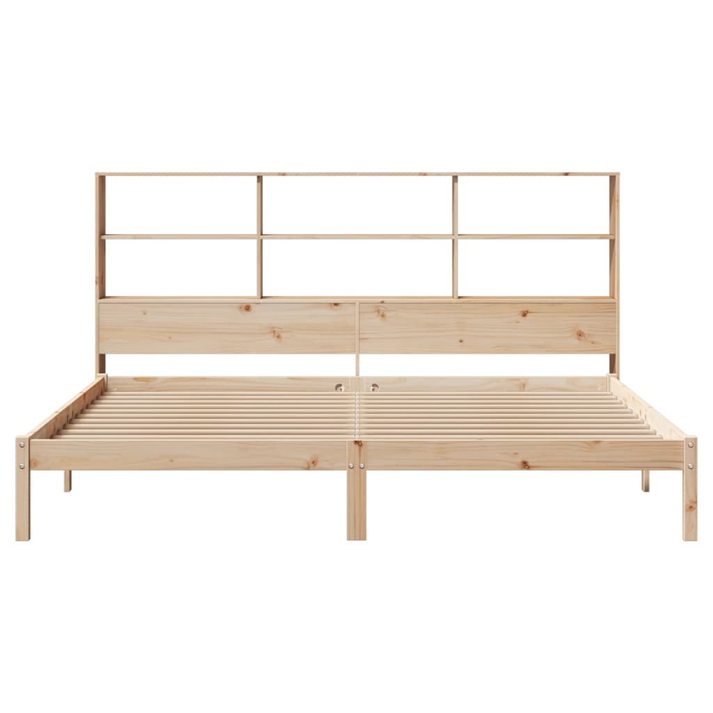 vidaXL Cama con estantería sin colchón madera maciza de pino 180x200cm