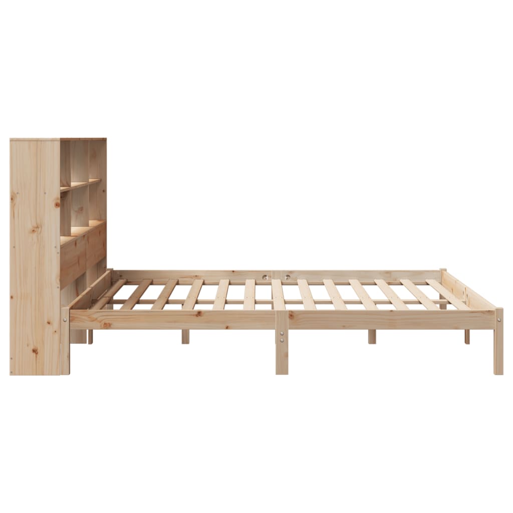 vidaXL Cama con estantería sin colchón madera maciza de pino 180x200cm