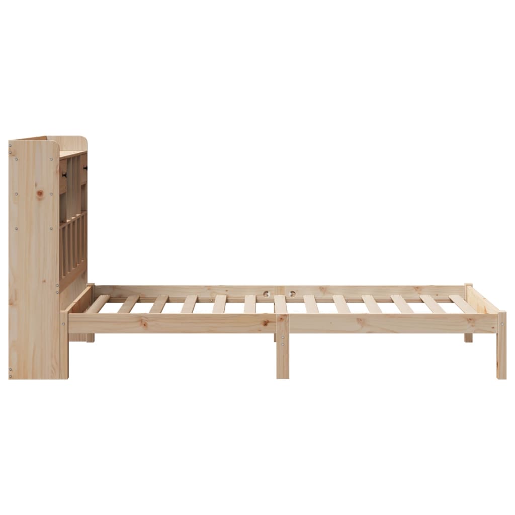 vidaXL Cama con estantería sin colchón madera maciza de pino 75x190 cm