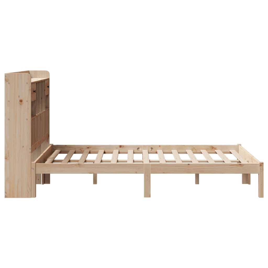 vidaXL Cama con estantería sin colchón madera maciza de pino 120x190cm