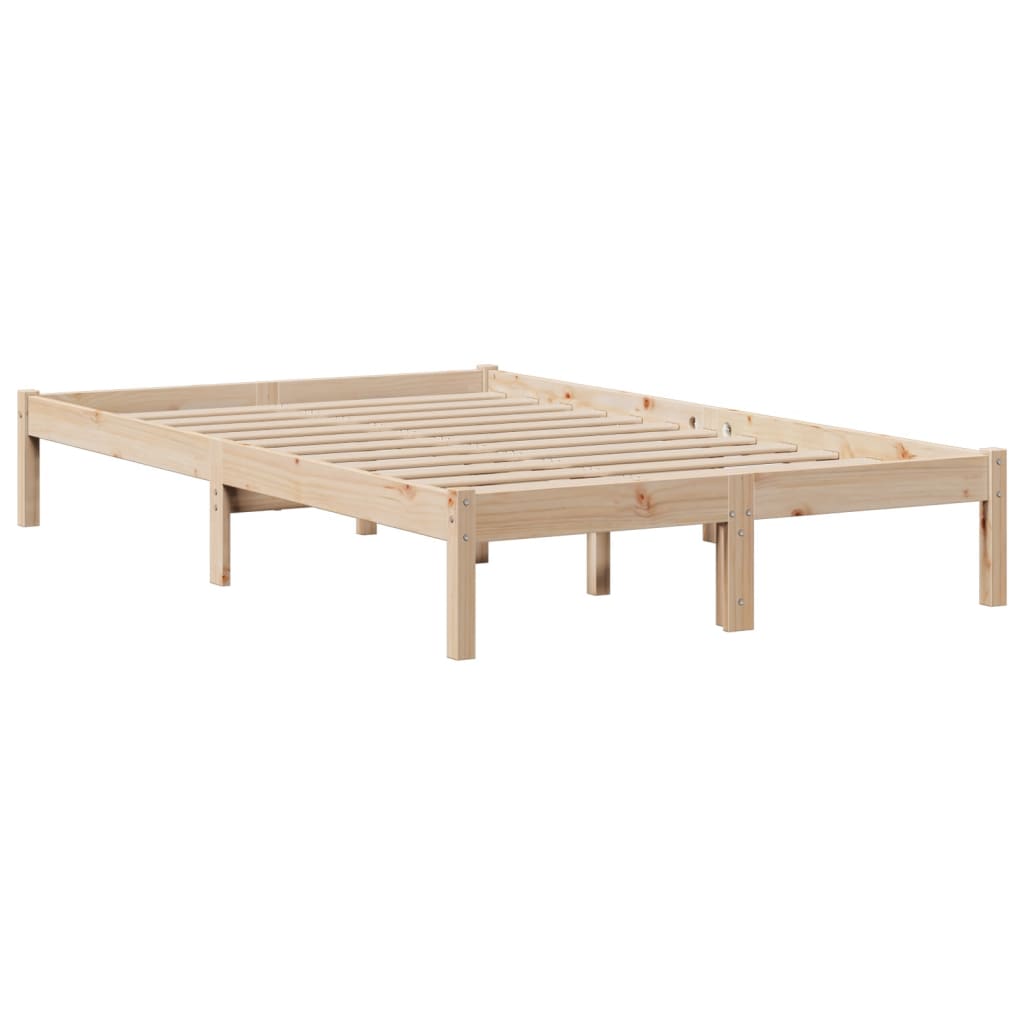 vidaXL Cama con estantería sin colchón madera maciza de pino 120x200cm