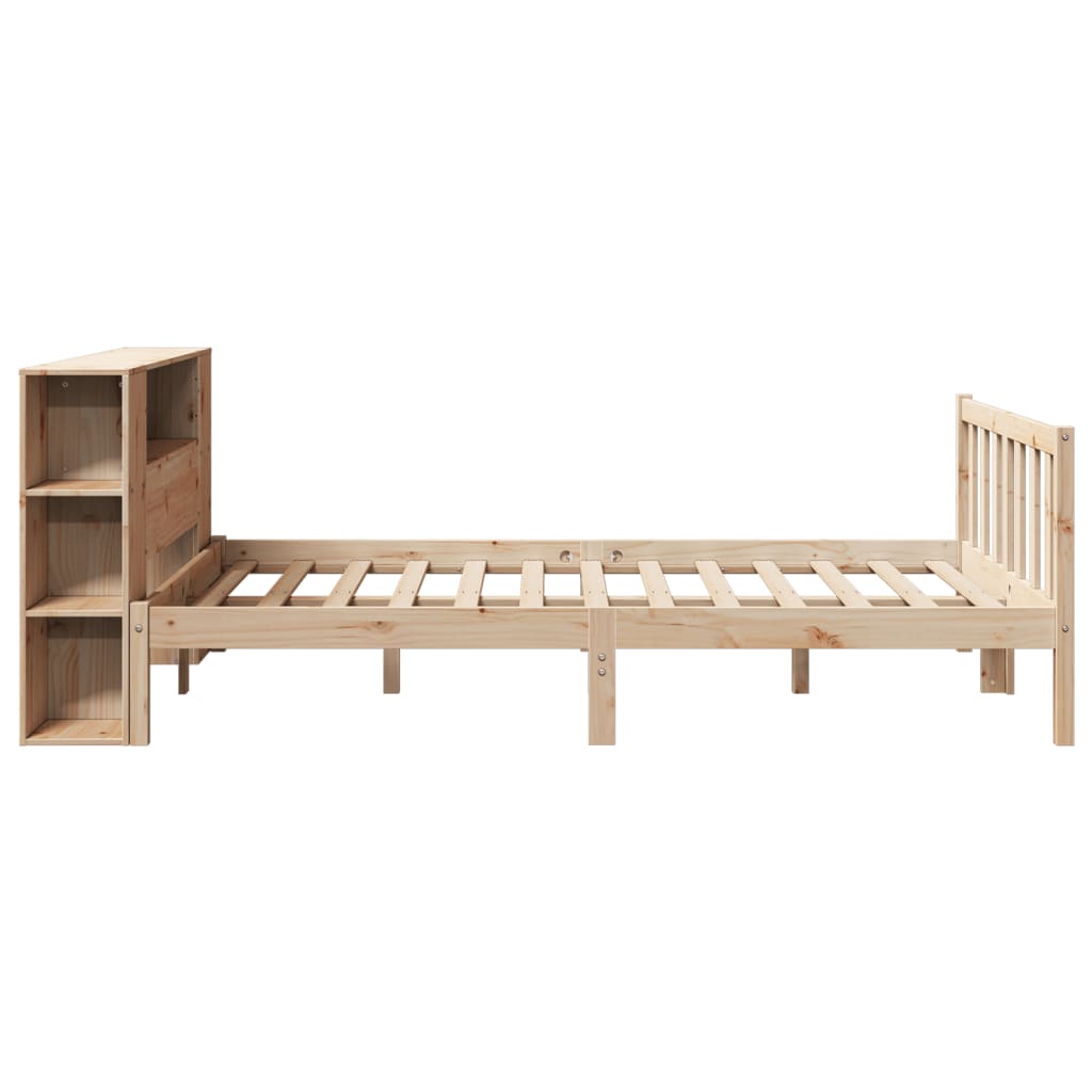 vidaXL Cama con estantería sin colchón madera maciza de pino 135x190cm