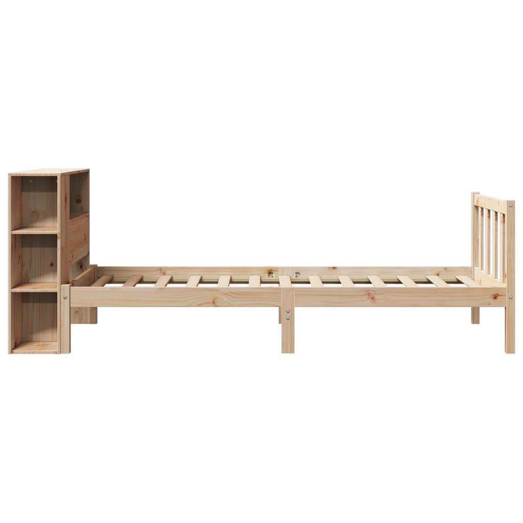 vidaXL Cama con estantería sin colchón madera maciza de pino 100x200cm