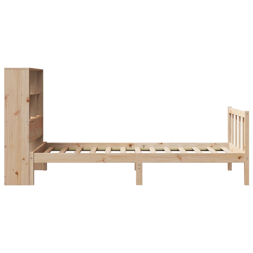 vidaXL Cama con estantería sin colchón madera maciza de pino 100x200cm