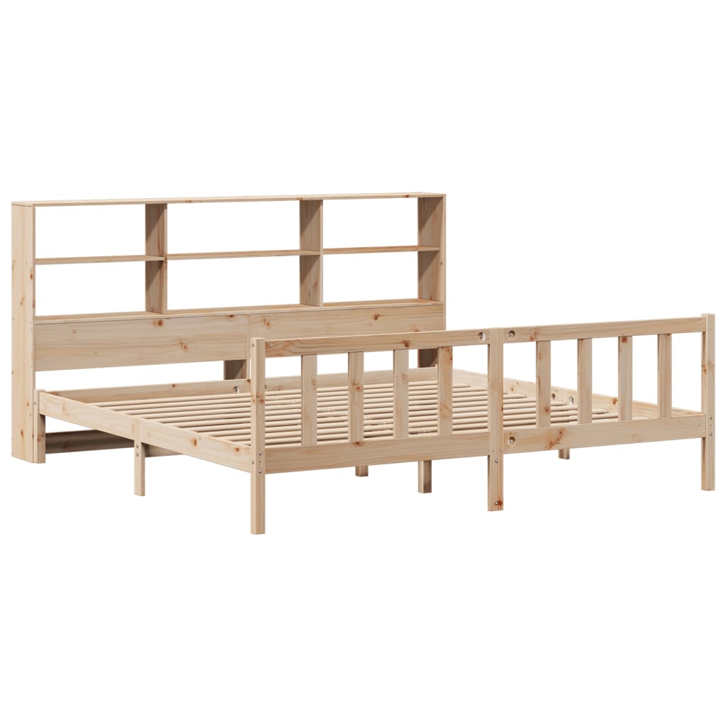 vidaXL Cama con estantería sin colchón madera maciza de pino 180x200cm