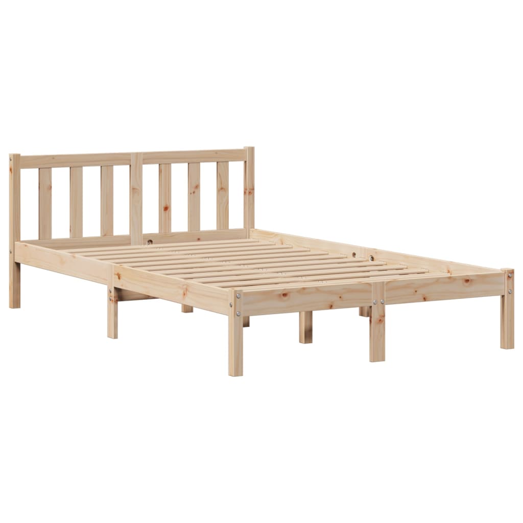 vidaXL Cama con estantería sin colchón madera maciza de pino 135x190cm