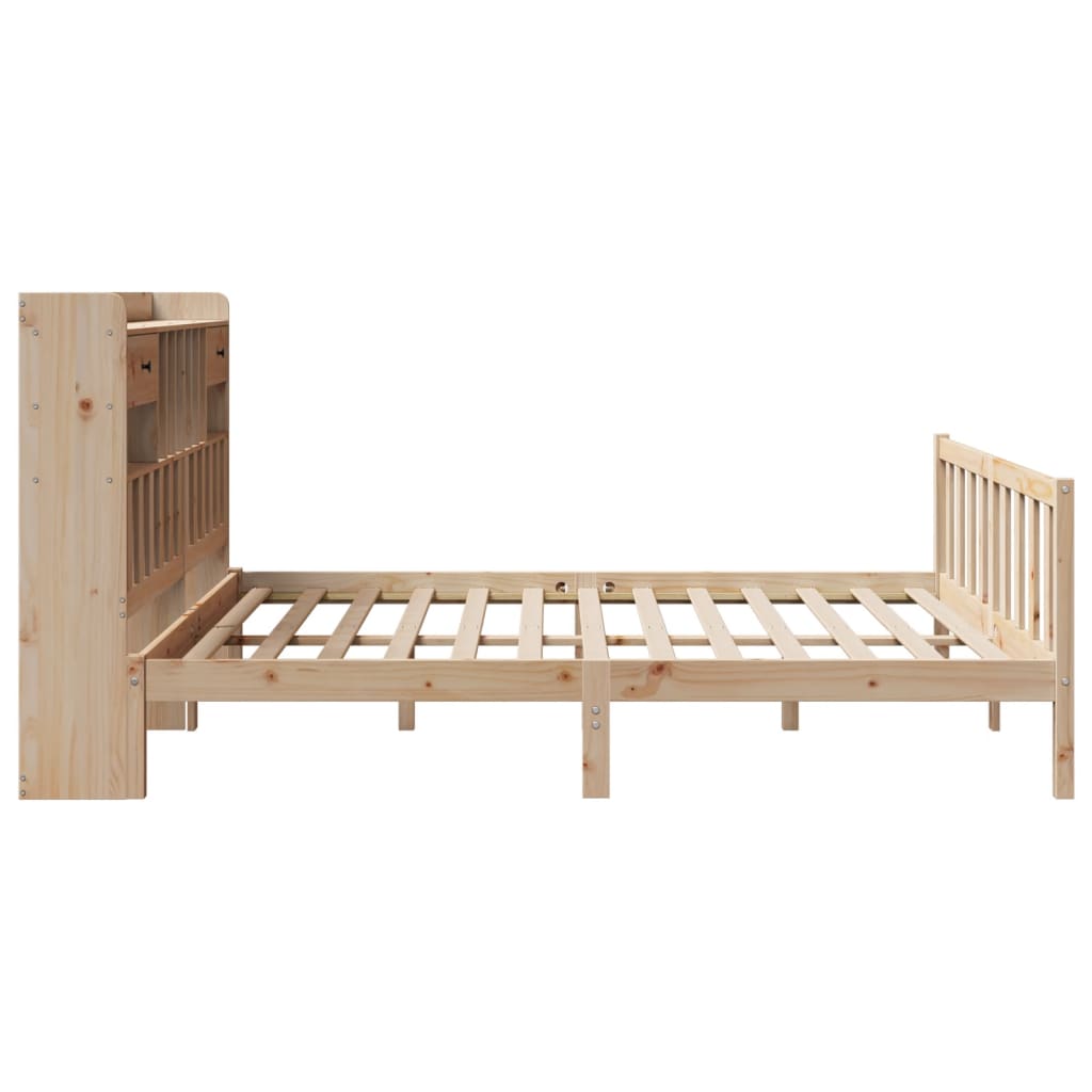 vidaXL Cama con estantería sin colchón madera maciza de pino 180x200cm