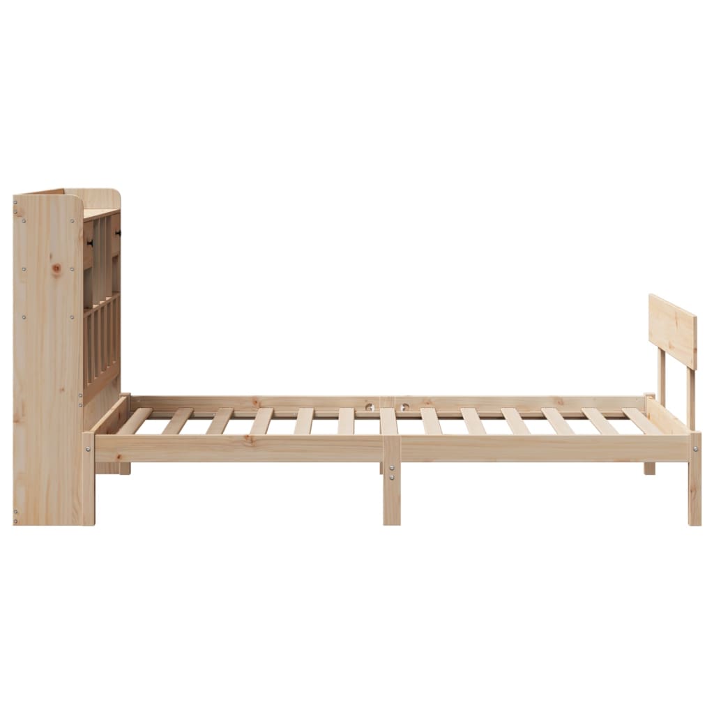 vidaXL Cama con estantería sin colchón madera maciza de pino 90x200 cm