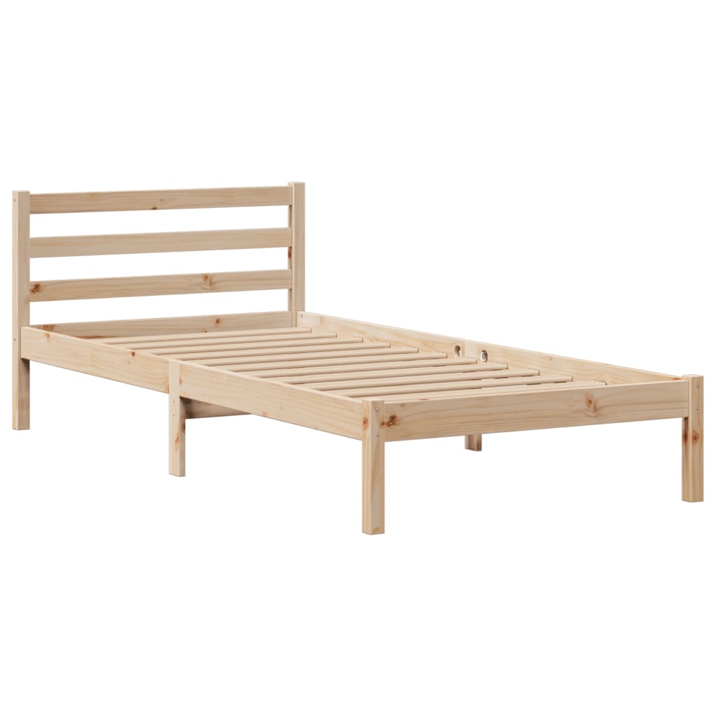 vidaXL Cama con estantería sin colchón madera maciza de pino 90x200 cm