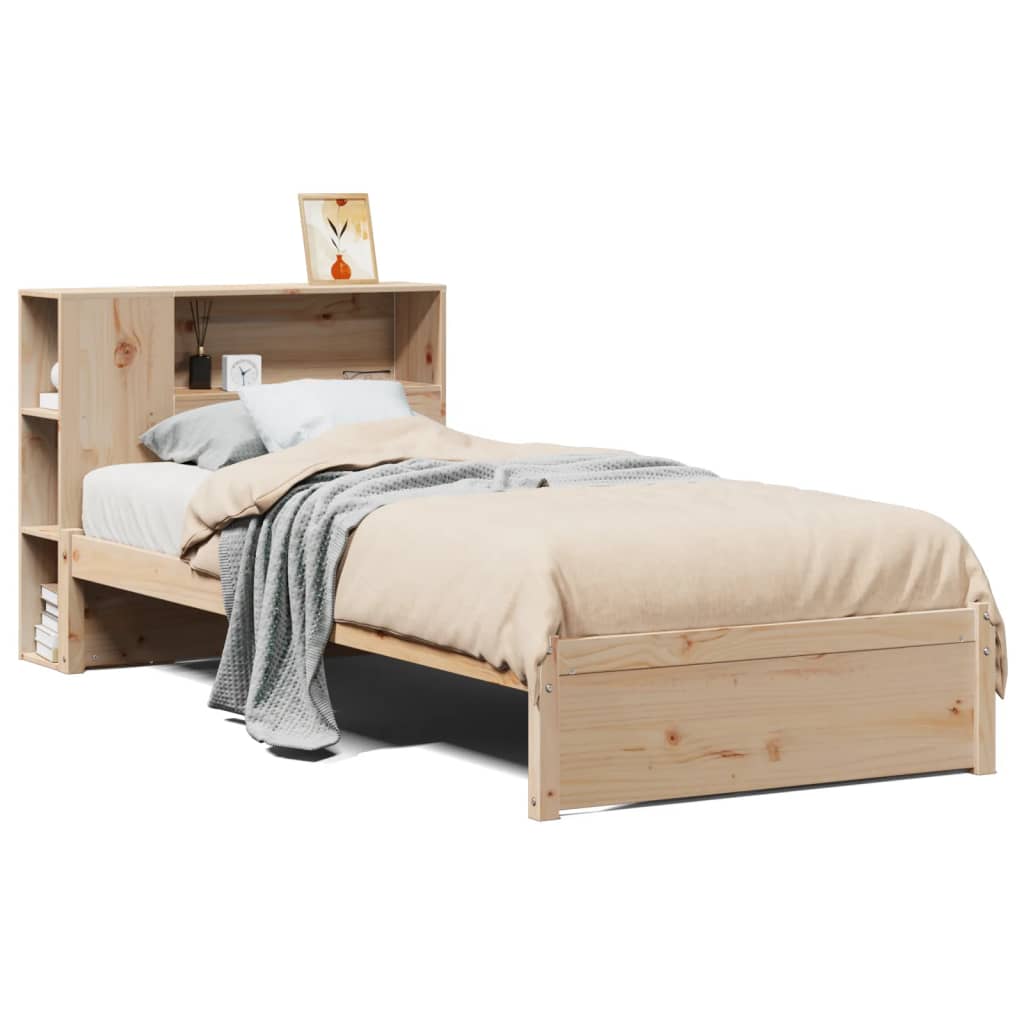 vidaXL Cama con estantería sin colchón madera maciza de pino 100x200cm