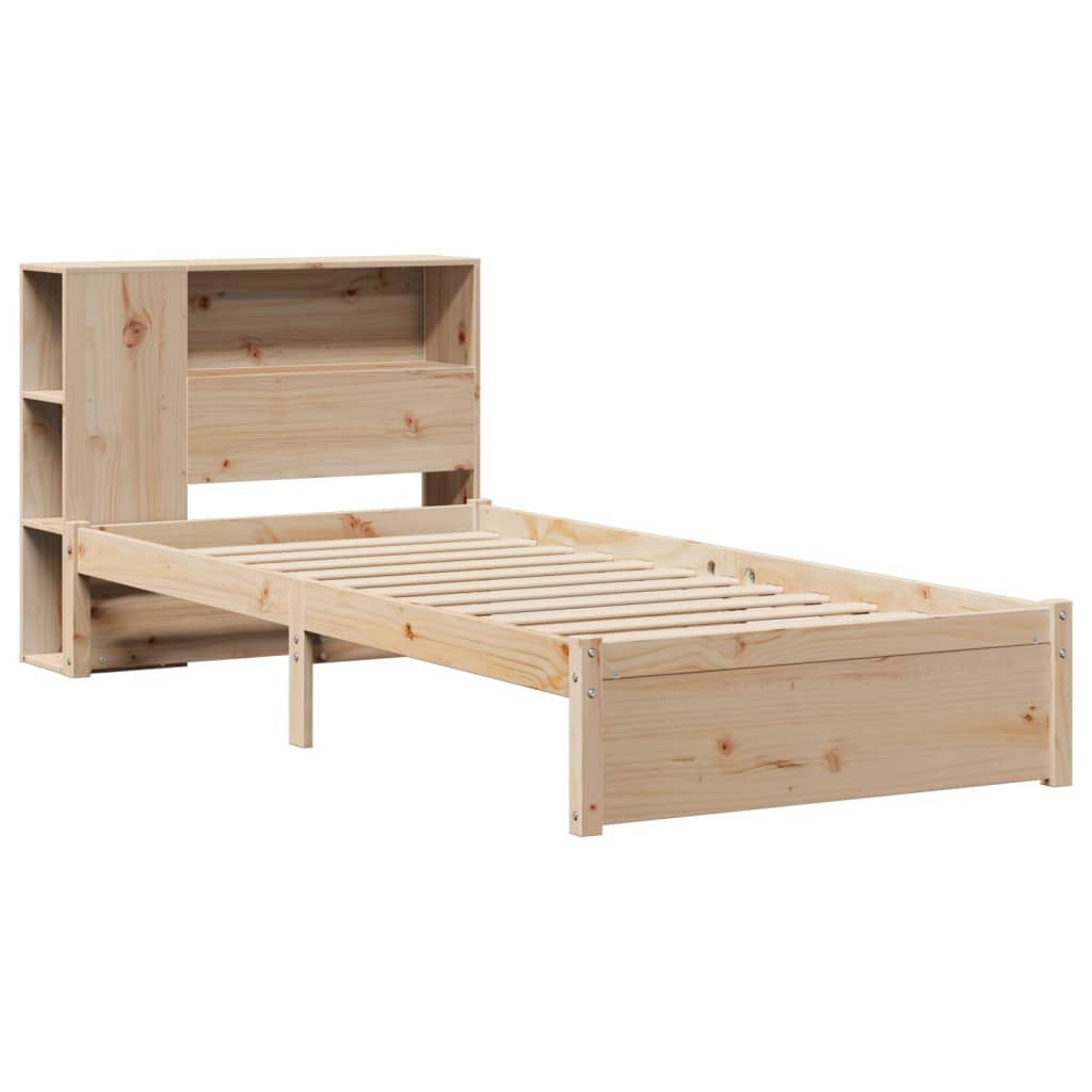 vidaXL Cama con estantería sin colchón madera maciza de pino 100x200cm