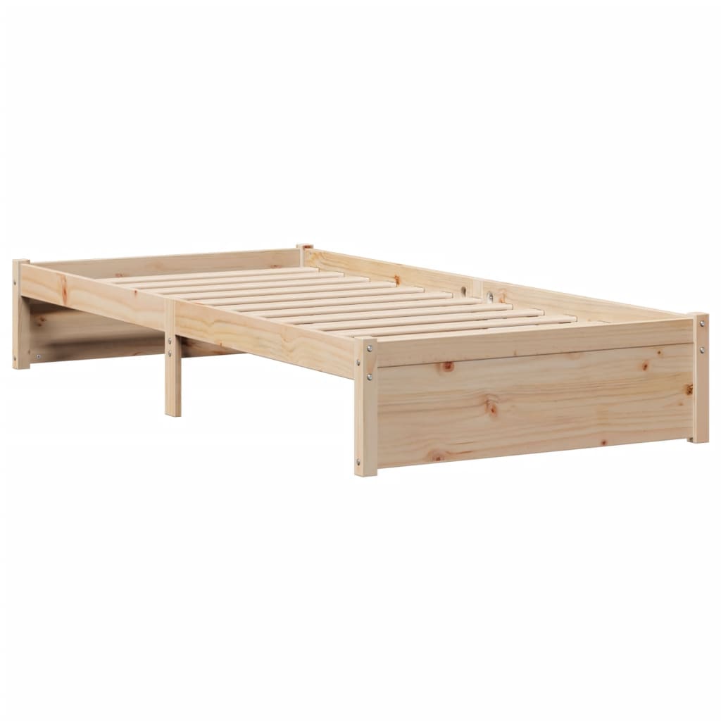 vidaXL Cama con estantería sin colchón madera maciza de pino 100x200cm