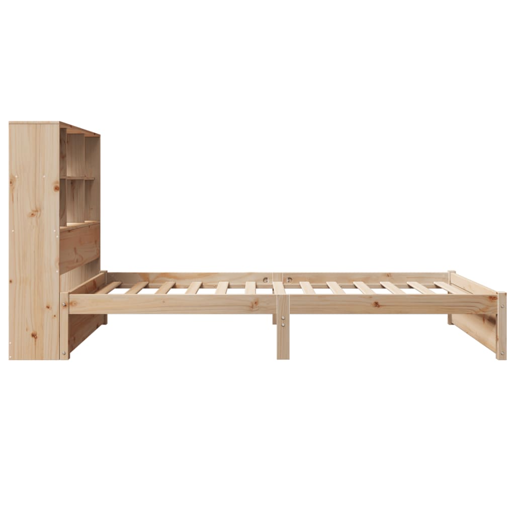 vidaXL Cama con estantería sin colchón madera maciza de pino 75x190 cm