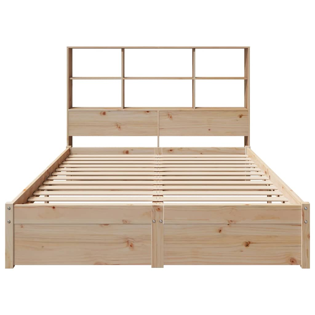 vidaXL Cama con estantería sin colchón madera maciza de pino 120x190cm