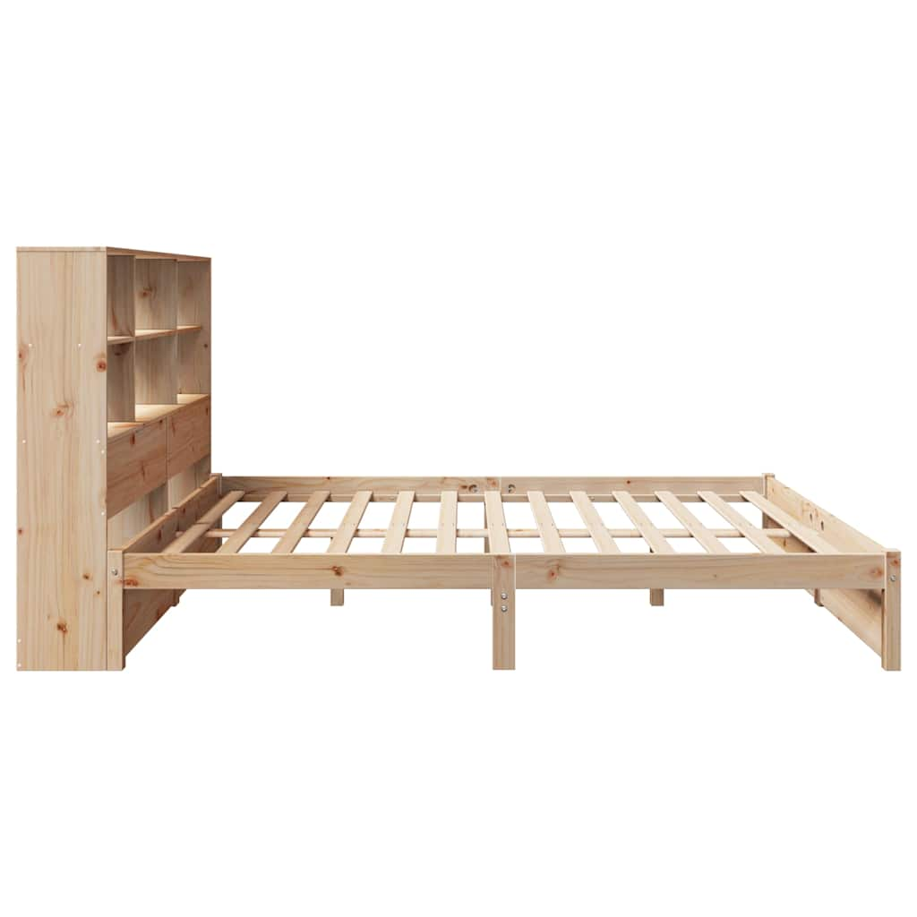 vidaXL Cama con estantería sin colchón madera maciza de pino 120x190cm