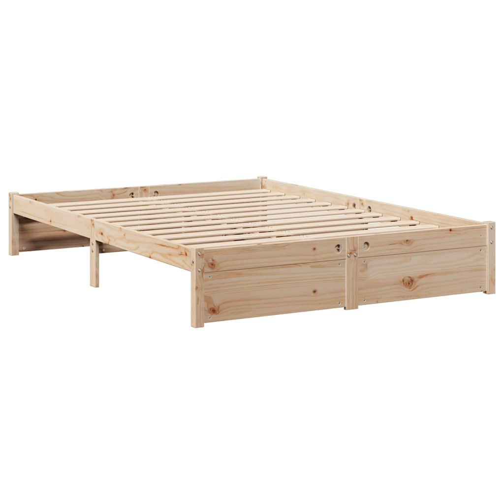 vidaXL Cama con estantería sin colchón madera maciza de pino 120x190cm