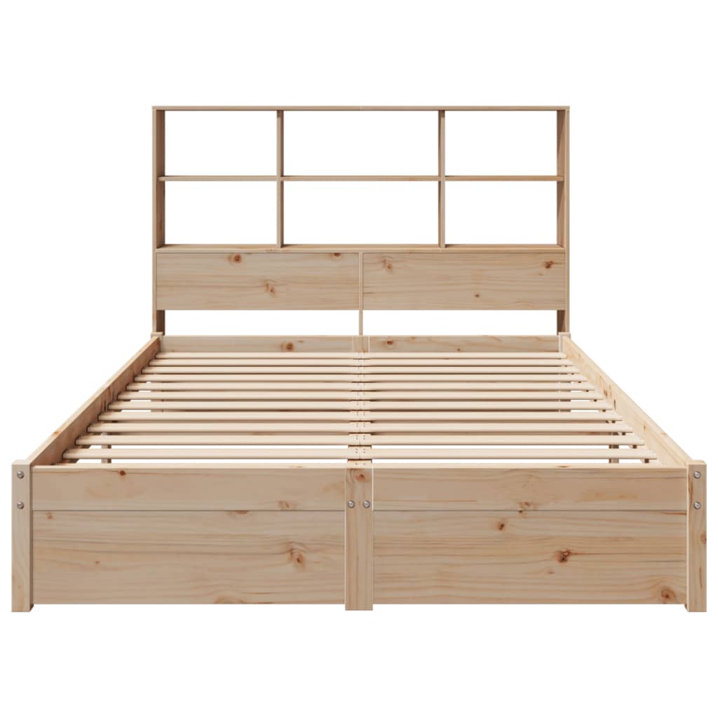 vidaXL Cama con estantería sin colchón madera maciza de pino 120x200cm