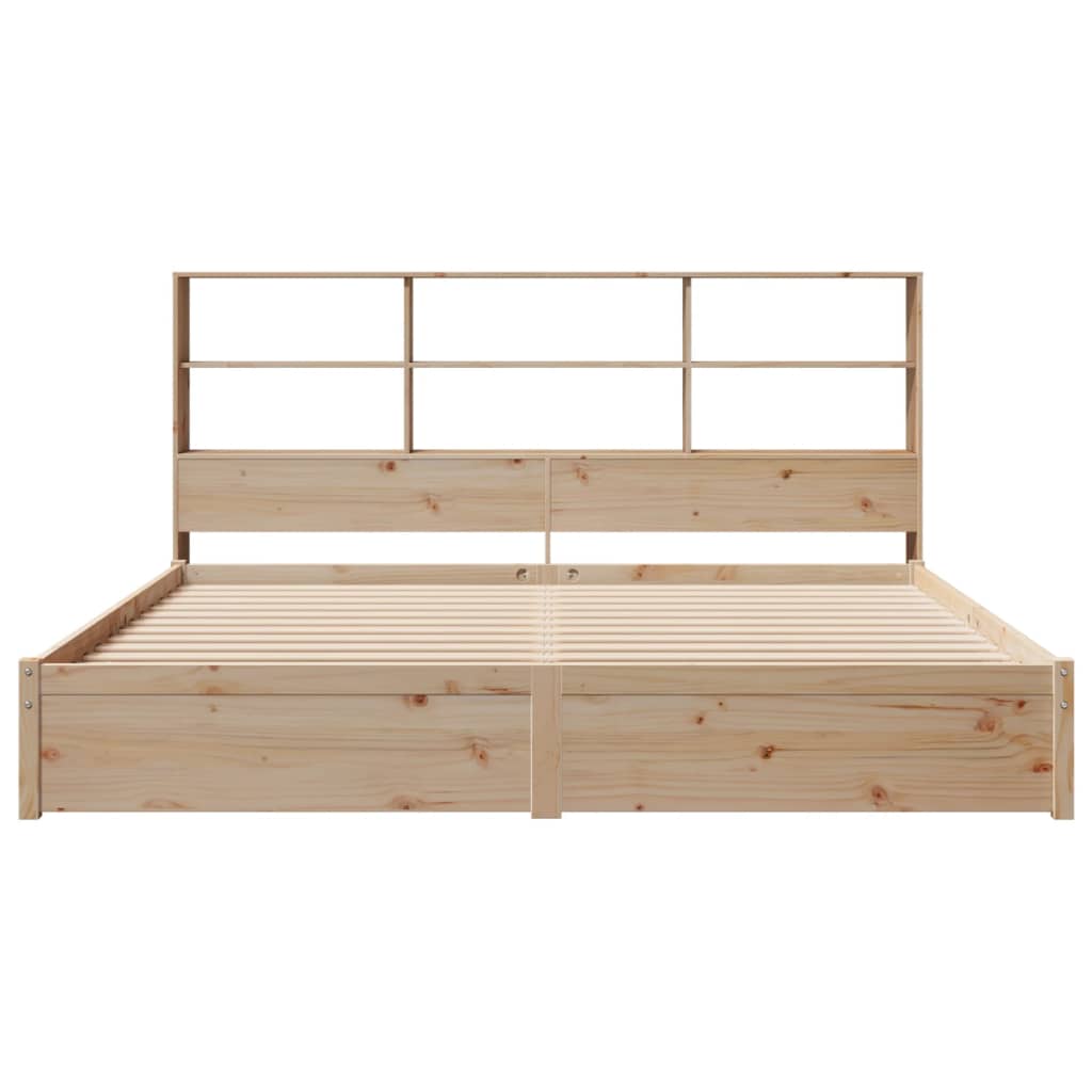 vidaXL Cama con estantería sin colchón madera maciza de pino 180x200cm