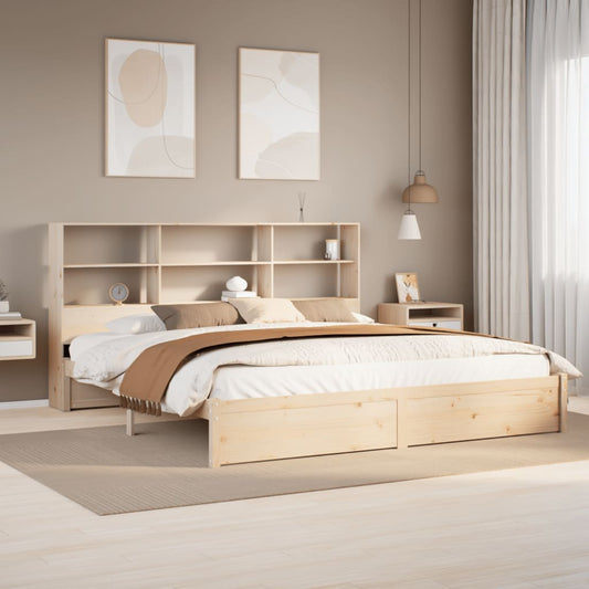 vidaXL Cama con estantería sin colchón madera maciza de pino 180x200cm