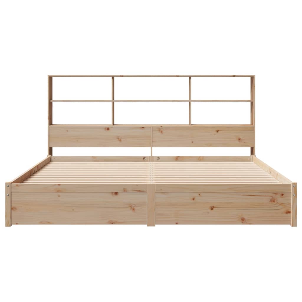 vidaXL Cama con estantería sin colchón madera maciza de pino 200x200cm