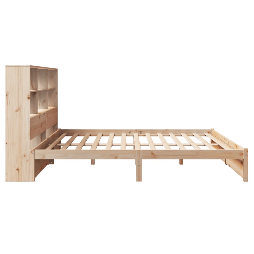 vidaXL Cama con estantería sin colchón madera maciza de pino 200x200cm