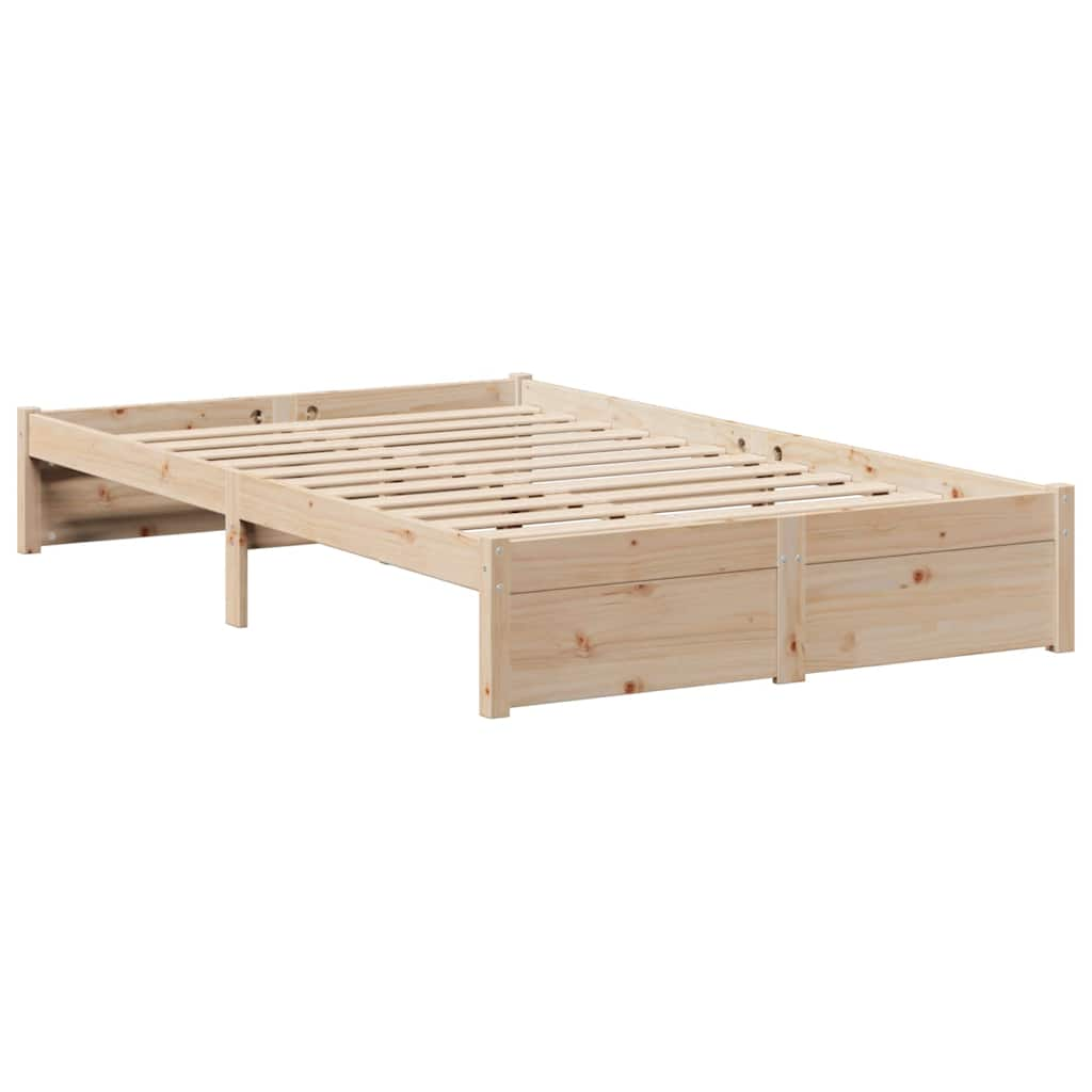 vidaXL Cama con estantería sin colchón madera maciza de pino 120x190cm