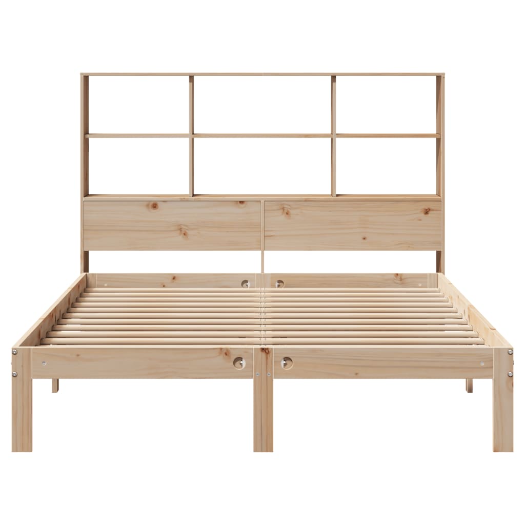 vidaXL Cama con estantería sin colchón madera maciza de pino 120x190cm