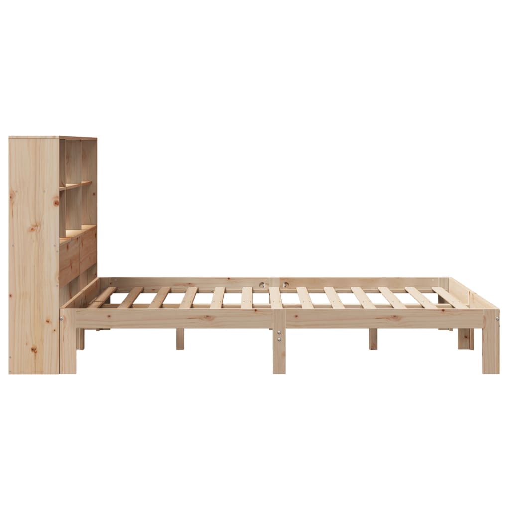 vidaXL Cama con estantería sin colchón madera maciza de pino 120x190cm