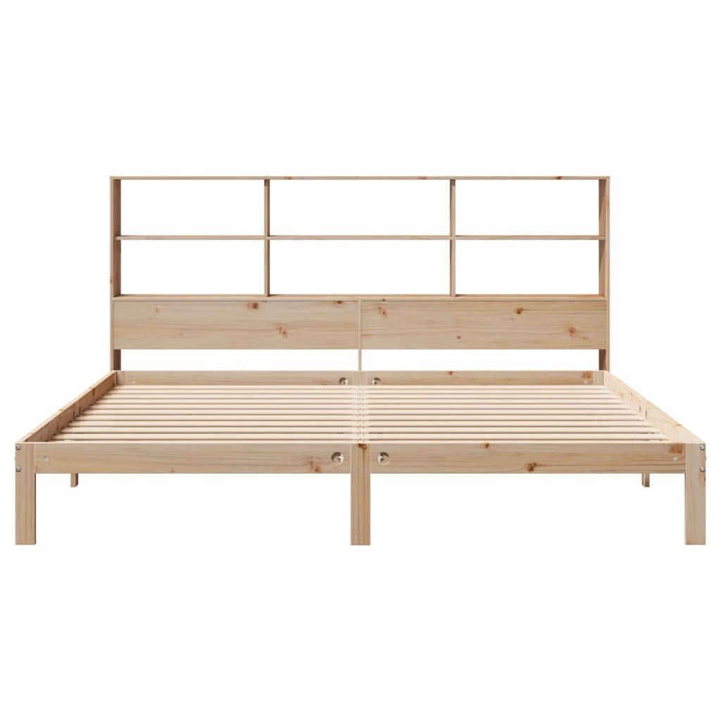 vidaXL Cama con estantería sin colchón madera maciza de pino 180x200cm