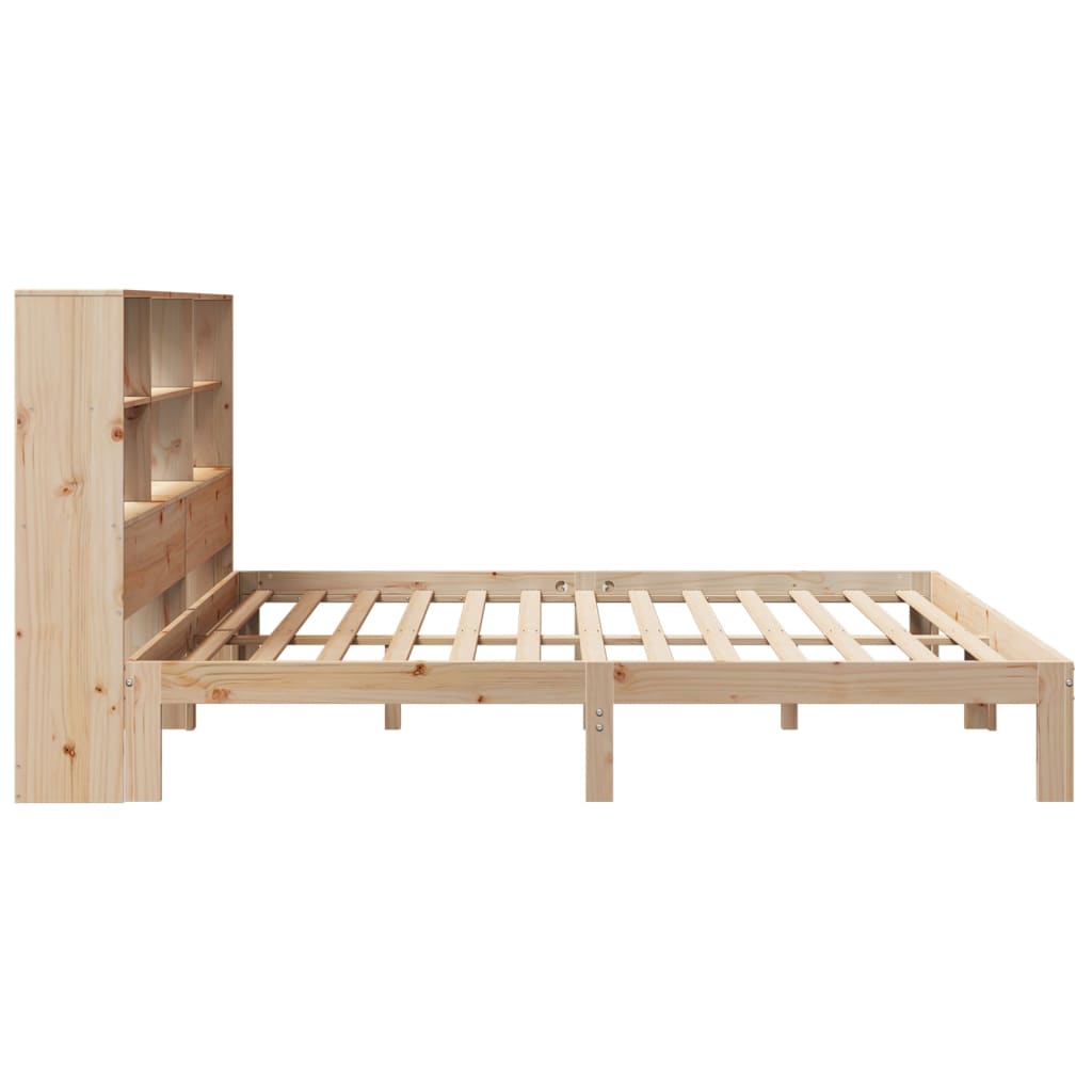 vidaXL Cama con estantería sin colchón madera maciza de pino 180x200cm