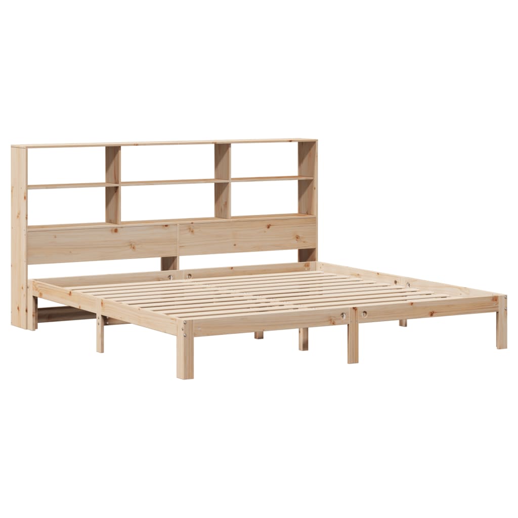 vidaXL Cama con estantería sin colchón madera maciza de pino 200x200cm