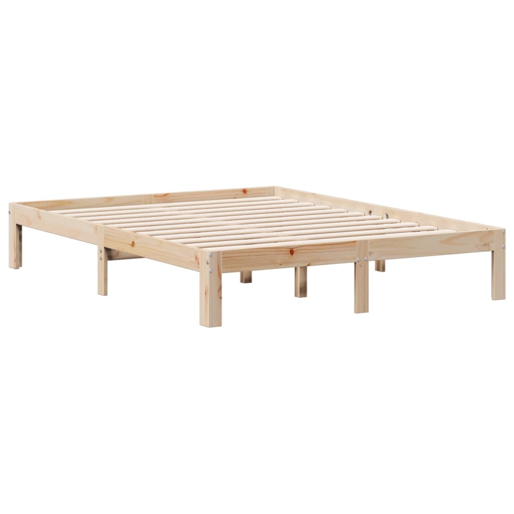 vidaXL Cama con estantería sin colchón madera maciza de pino 120x190cm