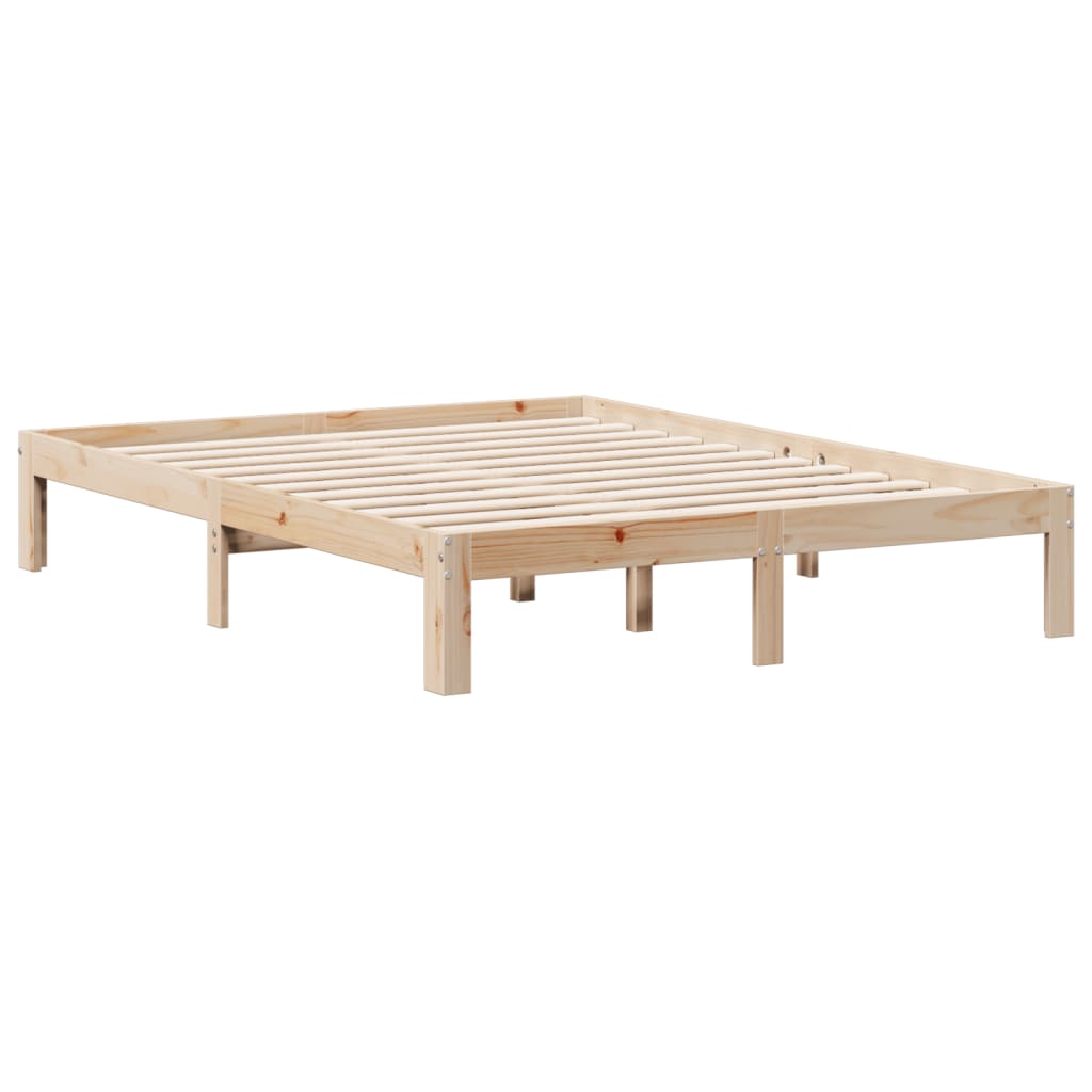 vidaXL Cama con estantería sin colchón madera maciza de pino 120x200cm