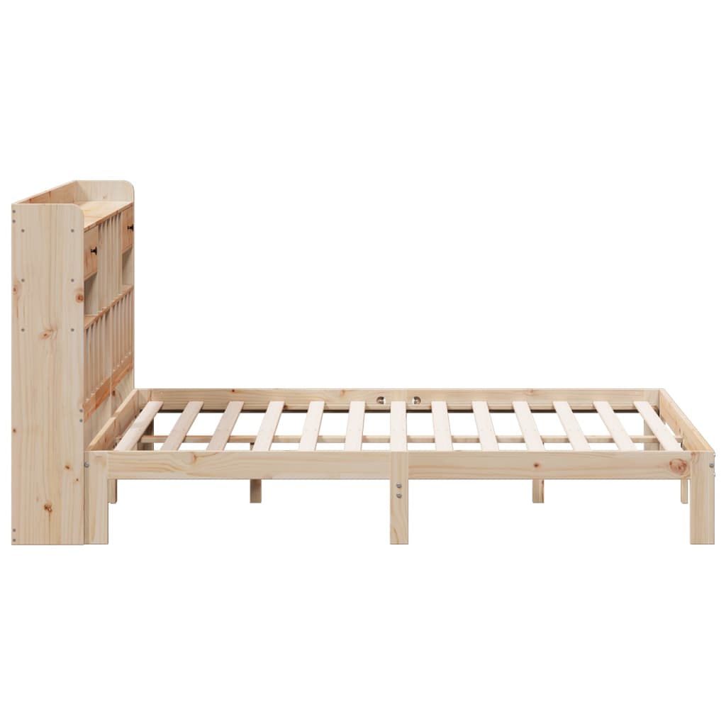 vidaXL Cama con estantería sin colchón madera maciza de pino 180x200cm