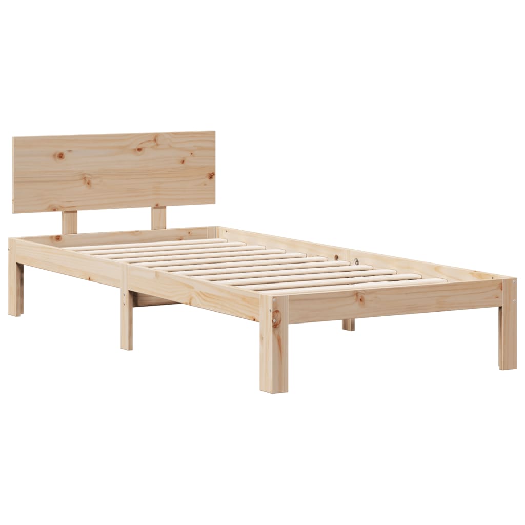 vidaXL Cama con estantería sin colchón madera maciza de pino 90x200 cm