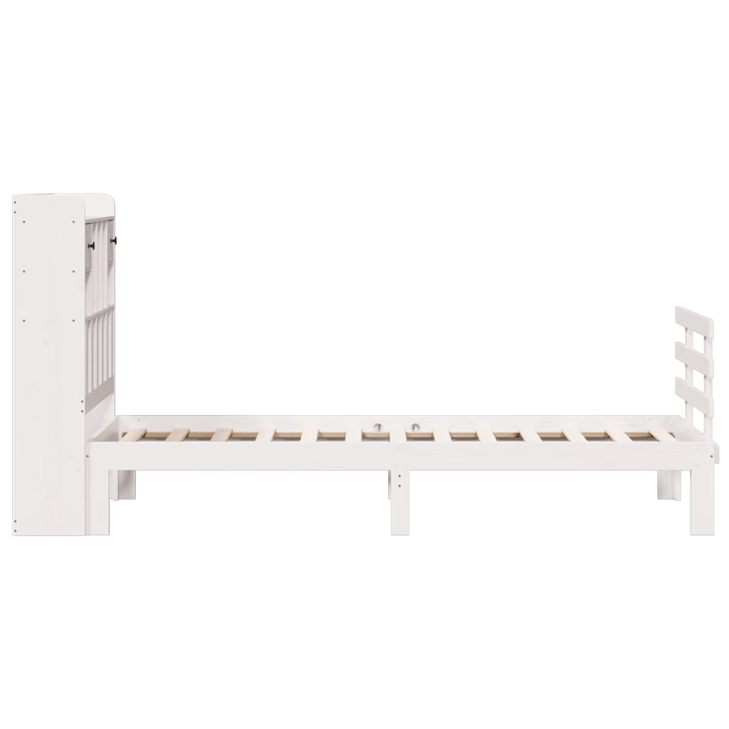 vidaXL Cama con estantería sin colchón madera maciza de pino 90x190 cm