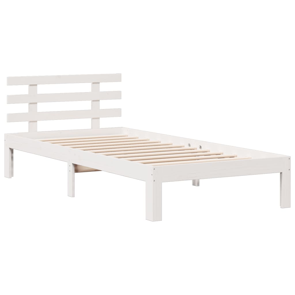 vidaXL Cama con estantería sin colchón madera maciza de pino 90x190 cm