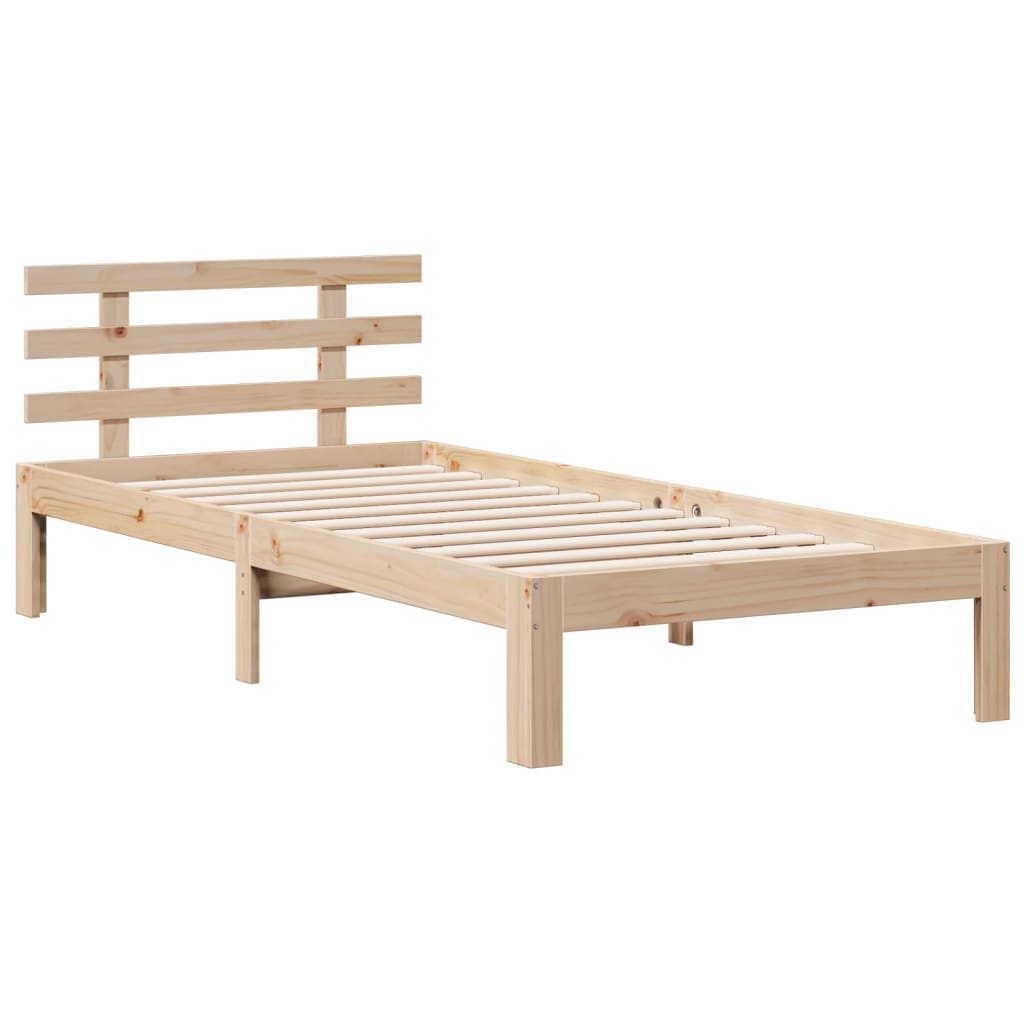 vidaXL Cama con estantería sin colchón madera maciza de pino 100x200cm