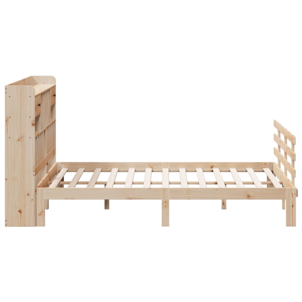 vidaXL Cama con estantería sin colchón madera maciza de pino 180x200cm