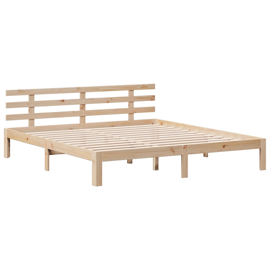 vidaXL Cama con estantería sin colchón madera maciza de pino 180x200cm