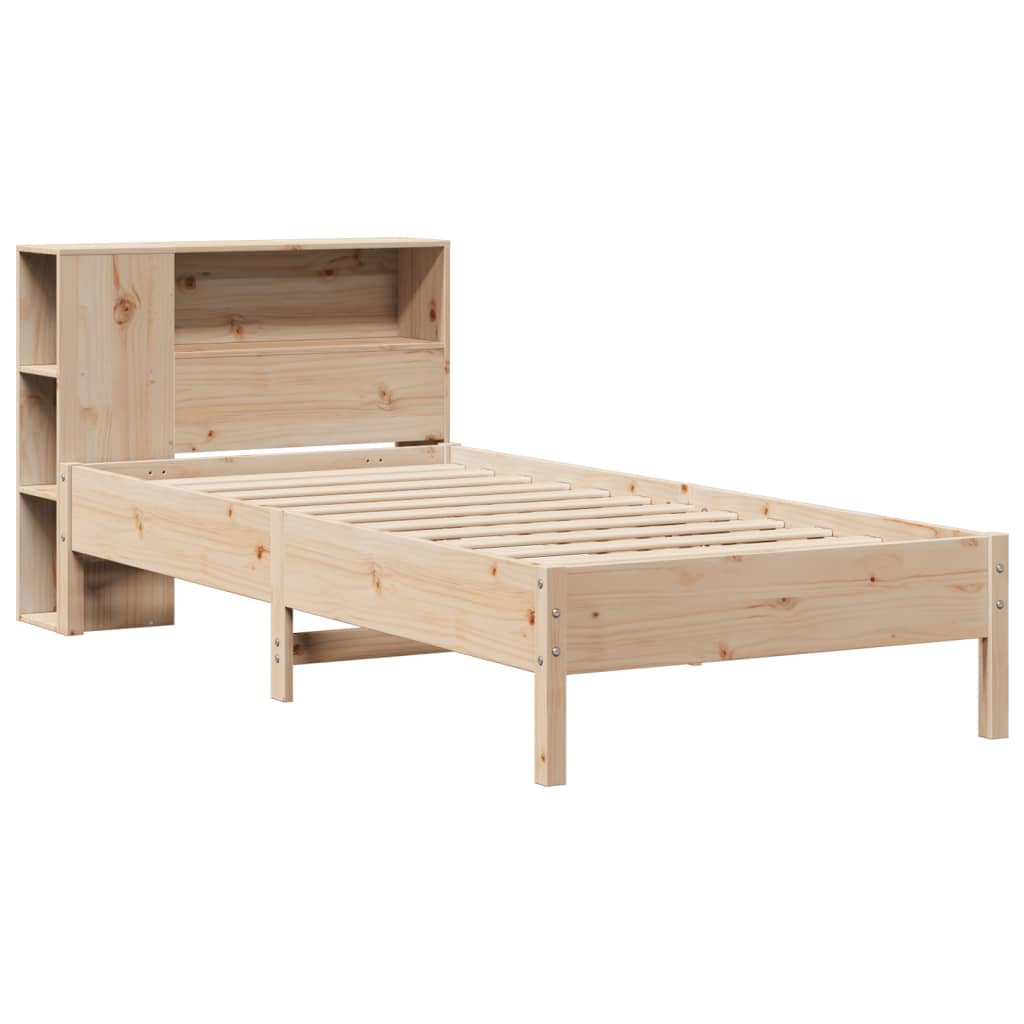 vidaXL Cama con estantería sin colchón madera maciza de pino 100x200cm