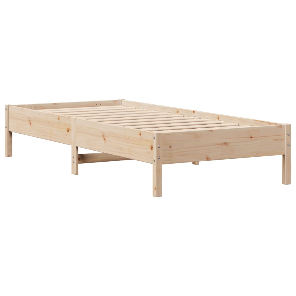 vidaXL Cama con estantería sin colchón madera maciza de pino 100x200cm